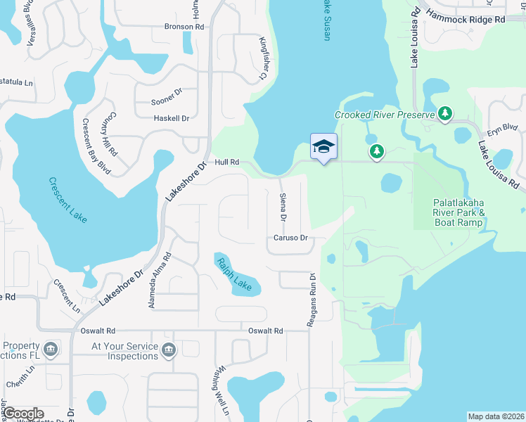 map of restaurants, bars, coffee shops, grocery stores, and more near 10751 Crescendo Loop in Clermont