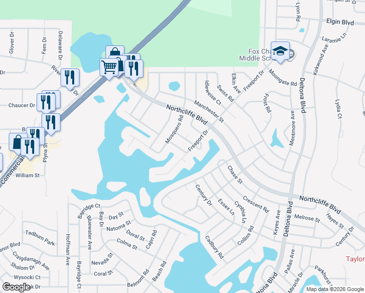 map of restaurants, bars, coffee shops, grocery stores, and more near 9091 Bush Street in Spring Hill