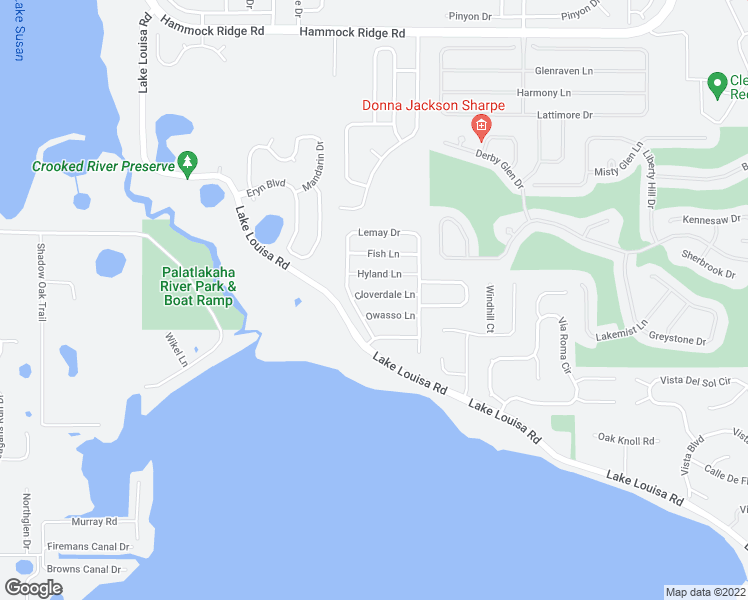 map of restaurants, bars, coffee shops, grocery stores, and more near 12824 Cloverdale Lane in Clermont