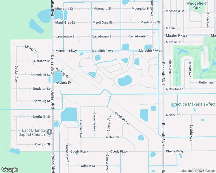 map of restaurants, bars, coffee shops, grocery stores, and more near 19413 Charrice Court in Orlando