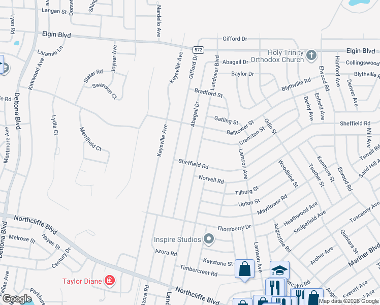 map of restaurants, bars, coffee shops, grocery stores, and more near 5128 Abagail Drive in Spring Hill