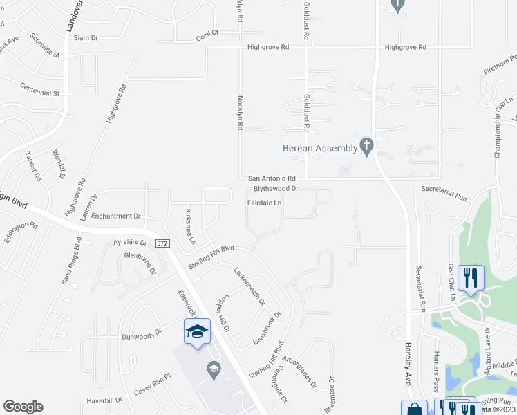 map of restaurants, bars, coffee shops, grocery stores, and more near 13544 Fairdale Lane in Spring Hill