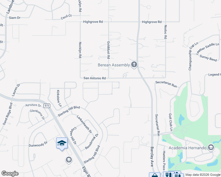 map of restaurants, bars, coffee shops, grocery stores, and more near 13813 Flintlock Drive in Spring Hill