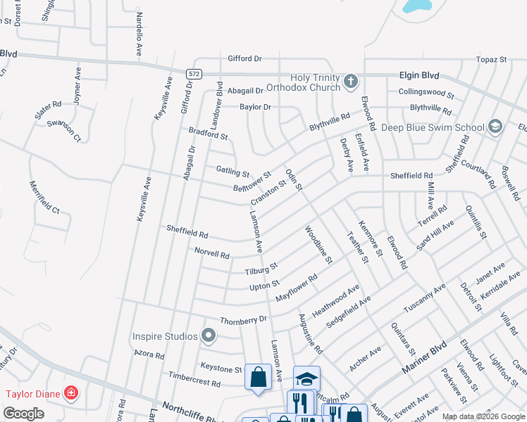 map of restaurants, bars, coffee shops, grocery stores, and more near 5017 Harbinger Road in Spring Hill
