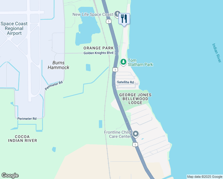map of restaurants, bars, coffee shops, grocery stores, and more near 7220 U.S. 1 in Titusville