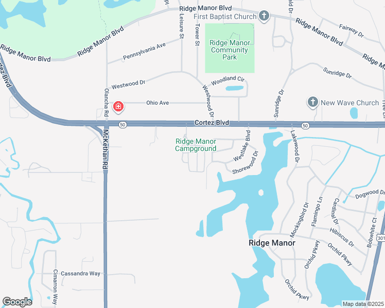 map of restaurants, bars, coffee shops, grocery stores, and more near 33456 Cortez Boulevard in Dade City