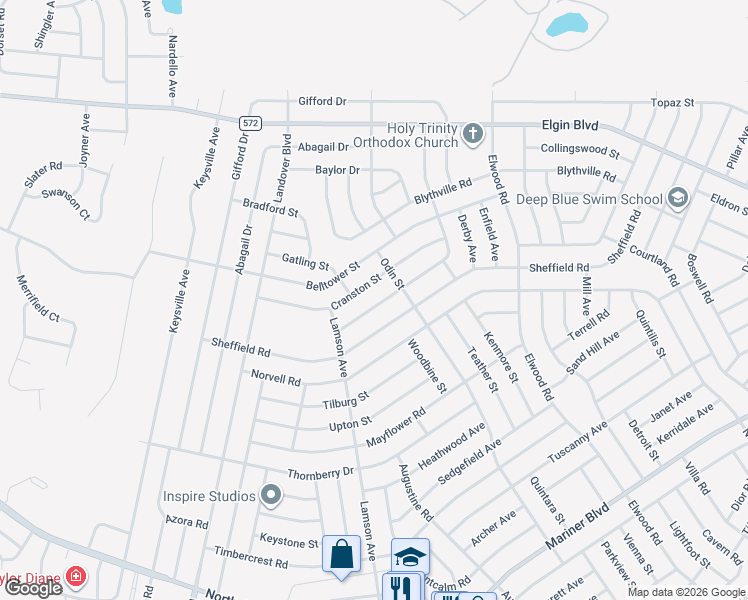 map of restaurants, bars, coffee shops, grocery stores, and more near 11050 Cranston Street in Spring Hill