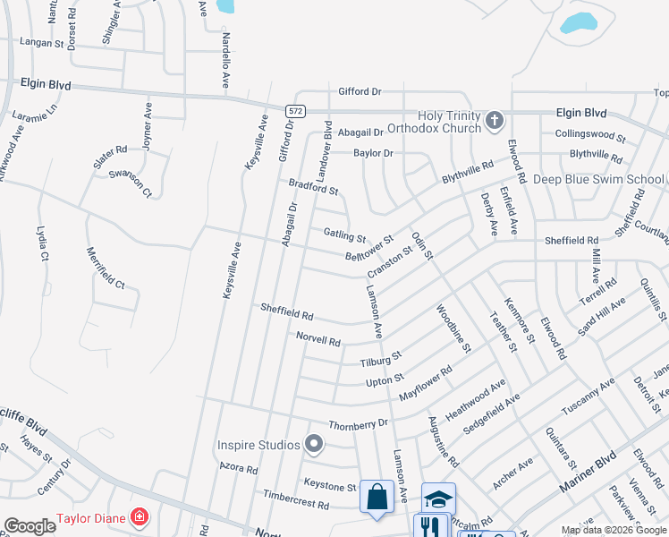 map of restaurants, bars, coffee shops, grocery stores, and more near 10433 Cranston Street in Spring Hill