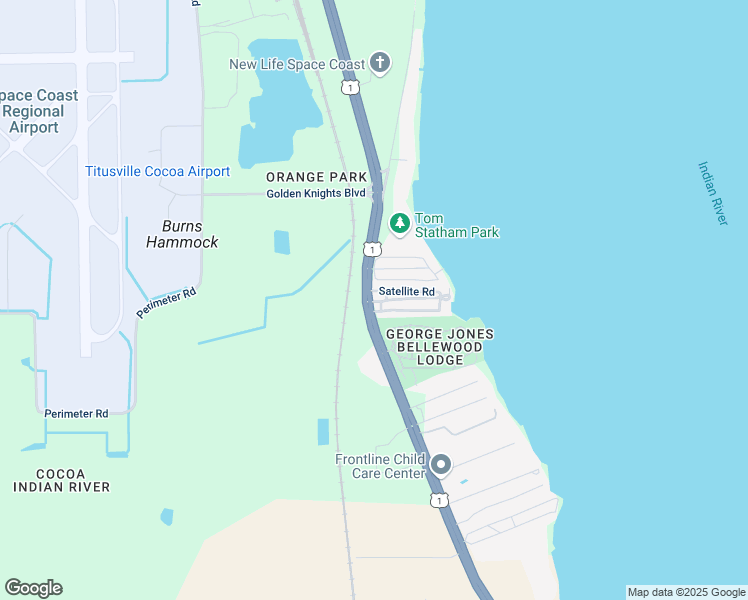 map of restaurants, bars, coffee shops, grocery stores, and more near 43 Harbor Pine Lane in Titusville