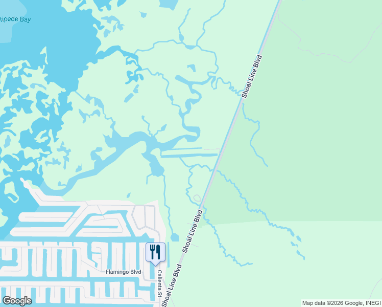 map of restaurants, bars, coffee shops, grocery stores, and more near 5263 Shoal Line Boulevard in Hernando Beach