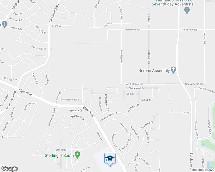 map of restaurants, bars, coffee shops, grocery stores, and more near 5431 Brackenwood Drive in Spring Hill