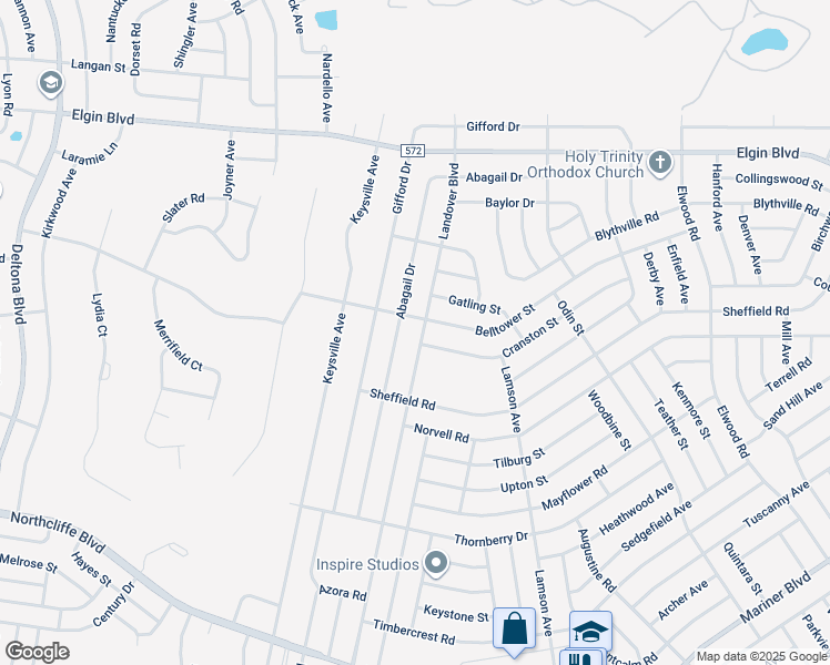 map of restaurants, bars, coffee shops, grocery stores, and more near 2130 Landover Boulevard in Spring Hill