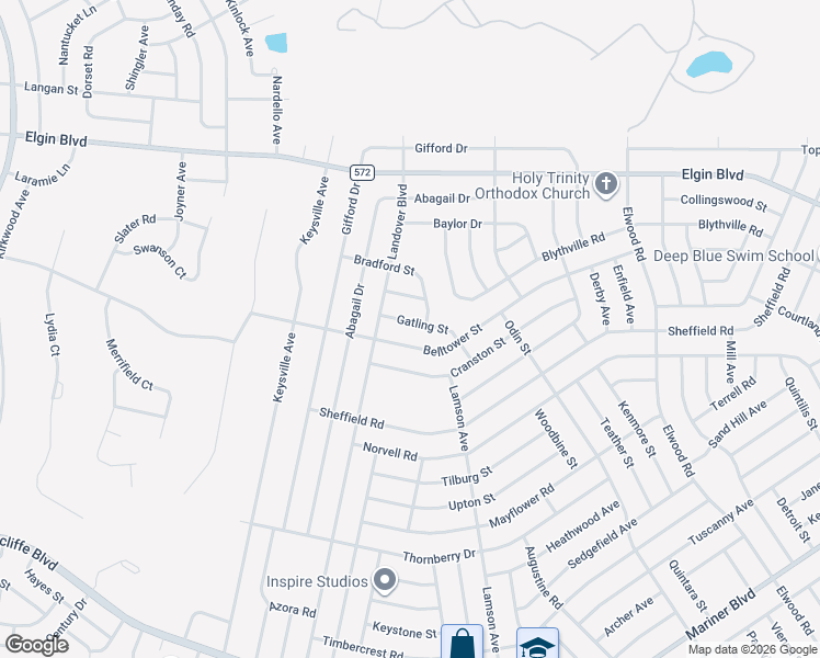map of restaurants, bars, coffee shops, grocery stores, and more near 10431 Gatling Street in Spring Hill