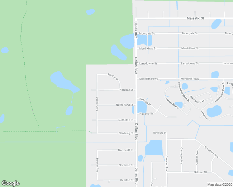 map of restaurants, bars, coffee shops, grocery stores, and more near 18816 Natchez Street in Orlando