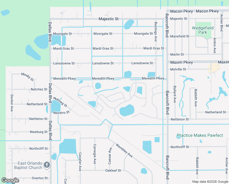 map of restaurants, bars, coffee shops, grocery stores, and more near 2757 Village Pine Terrace in Orlando