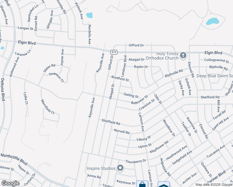 map of restaurants, bars, coffee shops, grocery stores, and more near 2029 Landover Boulevard in Spring Hill