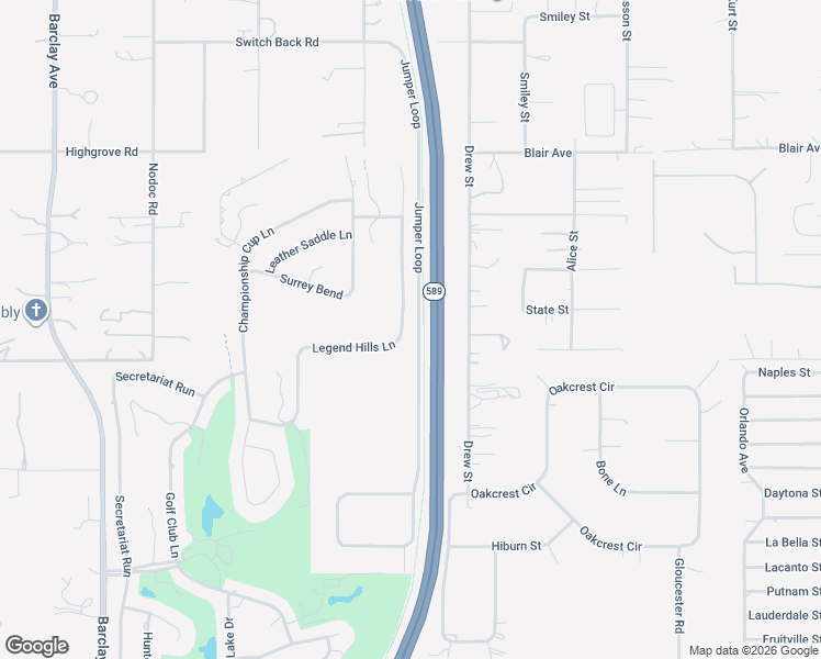 map of restaurants, bars, coffee shops, grocery stores, and more near 5406 Legend Hills Lane in Brooksville