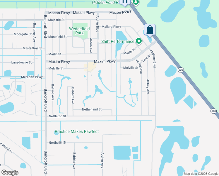 map of restaurants, bars, coffee shops, grocery stores, and more near 2652 Albion Avenue in Orlando