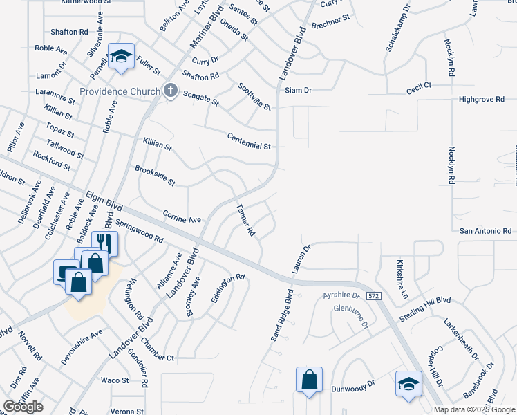 map of restaurants, bars, coffee shops, grocery stores, and more near 5302 Woodridge Lane in Spring Hill