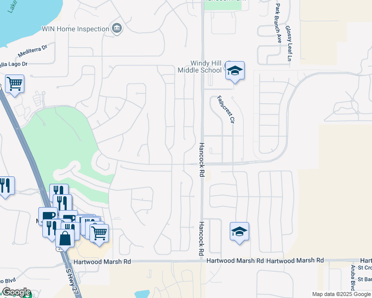 map of restaurants, bars, coffee shops, grocery stores, and more near 3933 Eversholt Street in Clermont