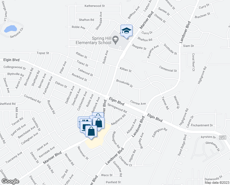 map of restaurants, bars, coffee shops, grocery stores, and more near 5289 Gwen Lane in Spring Hill