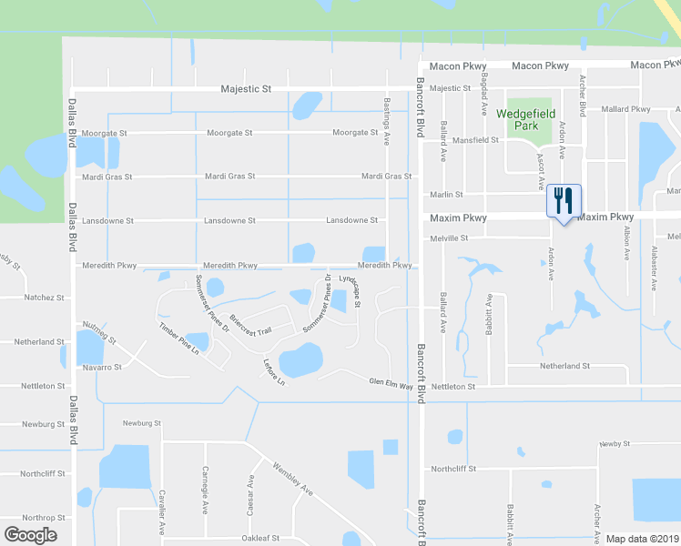 map of restaurants, bars, coffee shops, grocery stores, and more near 2725 Lyndscape Street in Orlando