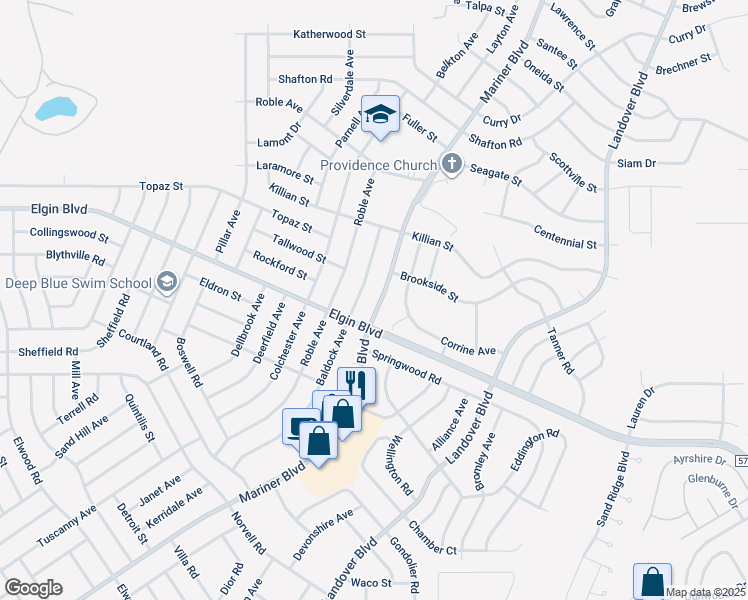 map of restaurants, bars, coffee shops, grocery stores, and more near 5405 Mariner Boulevard in Spring Hill