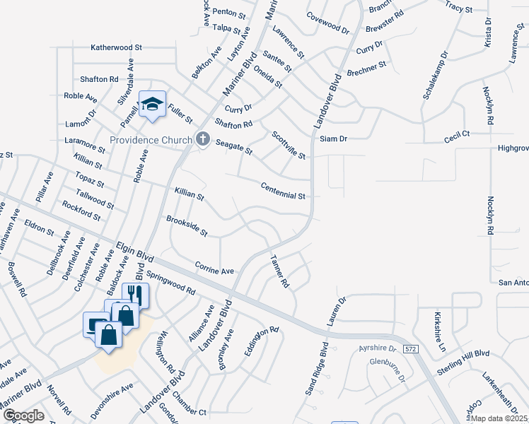 map of restaurants, bars, coffee shops, grocery stores, and more near 12537 Killian Street in Spring Hill