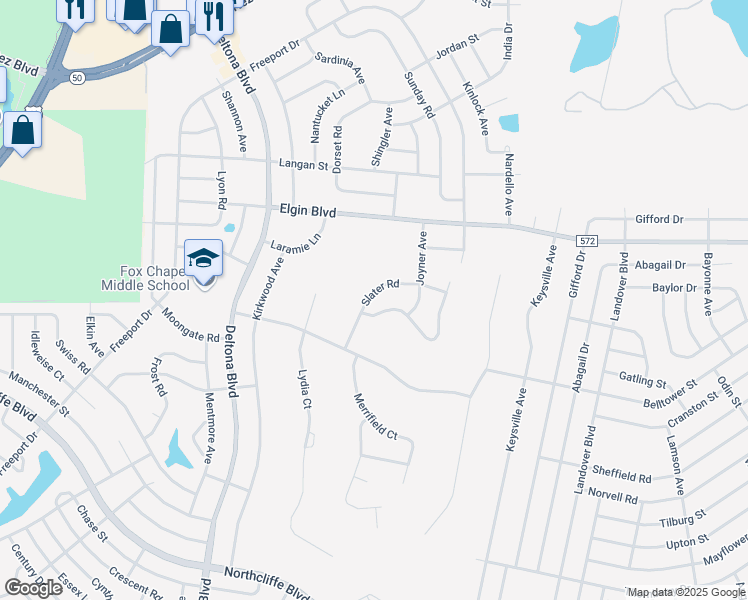 map of restaurants, bars, coffee shops, grocery stores, and more near 5348 Slater Road in Spring Hill