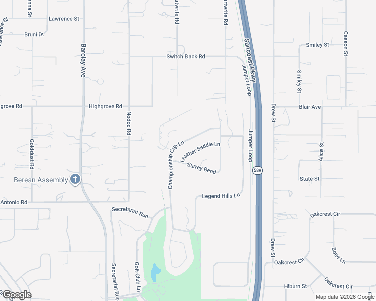 map of restaurants, bars, coffee shops, grocery stores, and more near 5352 Championship Cup Lane in Brooksville
