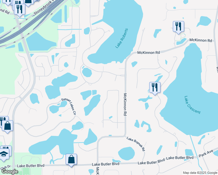 map of restaurants, bars, coffee shops, grocery stores, and more near 2333 Ridgewind Way in Windermere