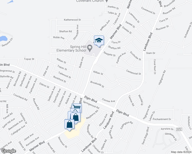 map of restaurants, bars, coffee shops, grocery stores, and more near 12333 Corrine Avenue in Spring Hill