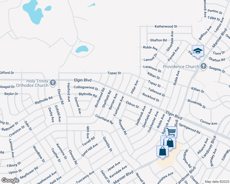 map of restaurants, bars, coffee shops, grocery stores, and more near 5355 Berrien Avenue in Spring Hill