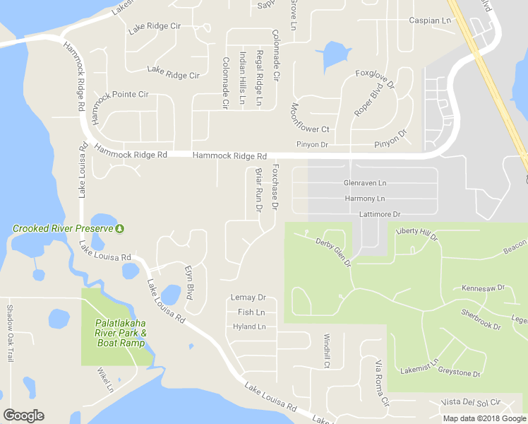 map of restaurants, bars, coffee shops, grocery stores, and more near 3616 Briar Run Drive in Clermont