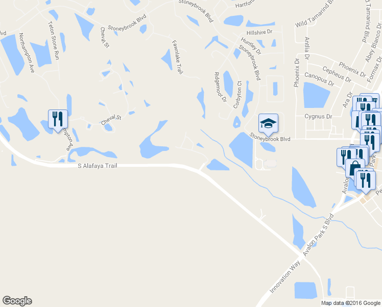 map of restaurants, bars, coffee shops, grocery stores, and more near 14466 Broadhaven Boulevard in Orlando