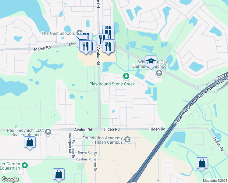 map of restaurants, bars, coffee shops, grocery stores, and more near 1804 Sherbourne Street in Winter Garden