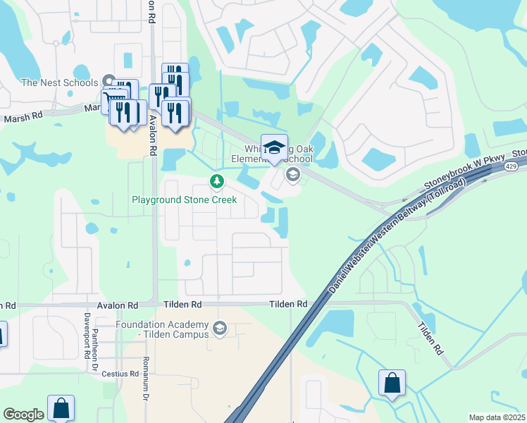 map of restaurants, bars, coffee shops, grocery stores, and more near 1418 Sherbourne Street in Winter Garden