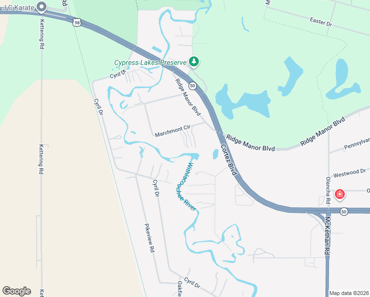 map of restaurants, bars, coffee shops, grocery stores, and more near 32404 Marchmont Circle in Dade City