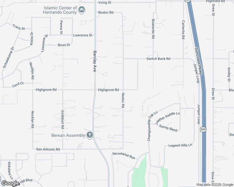map of restaurants, bars, coffee shops, grocery stores, and more near 14220 Highgrove Road in Brooksville