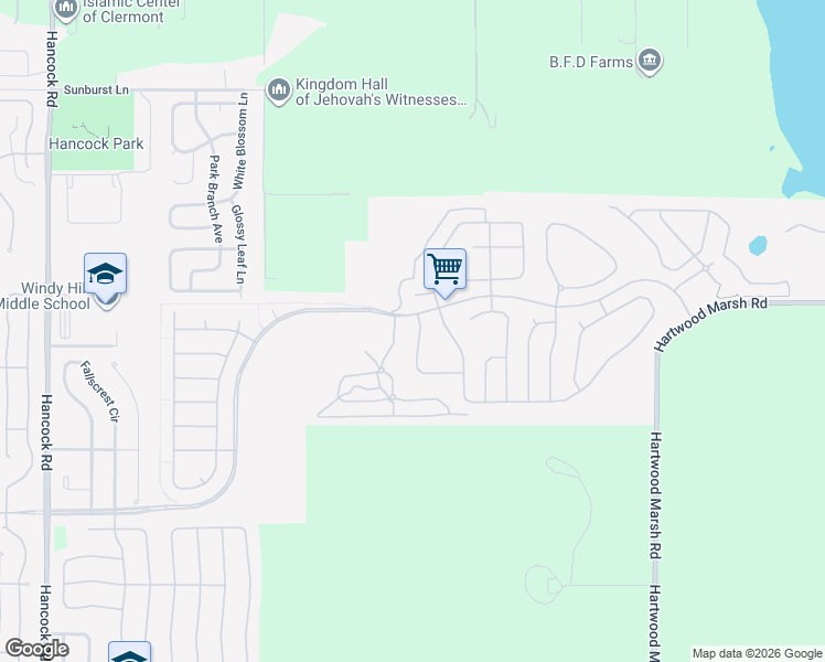 map of restaurants, bars, coffee shops, grocery stores, and more near 3606 Caladesi Road in Clermont