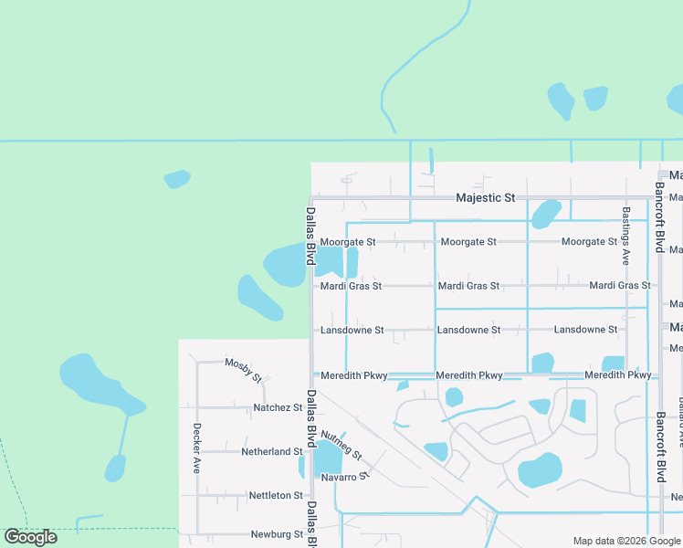 map of restaurants, bars, coffee shops, grocery stores, and more near 19131 Mardi Gras Street in Orlando