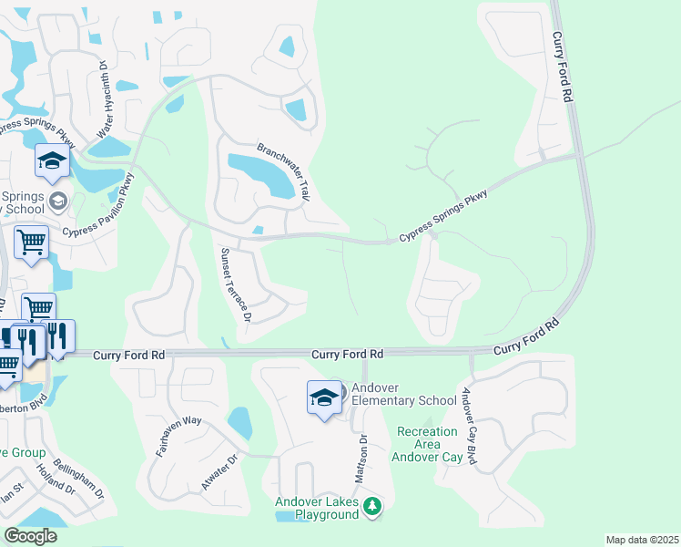 map of restaurants, bars, coffee shops, grocery stores, and more near 2044 Autumn View Drive in Orlando