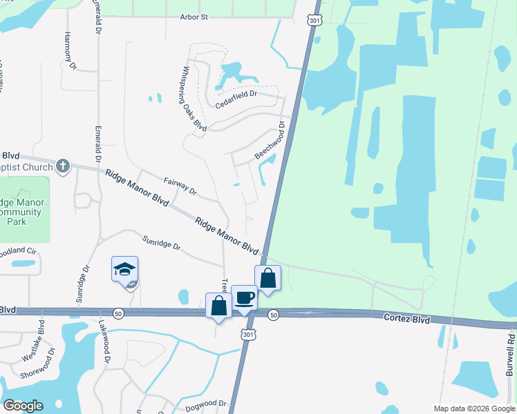 map of restaurants, bars, coffee shops, grocery stores, and more near 5428 Chestnut Ridge Rd in Ridge Manor