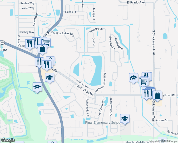 map of restaurants, bars, coffee shops, grocery stores, and more near 2316 Island Club Way in Orlando