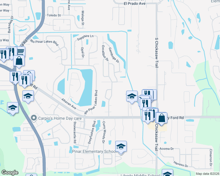 map of restaurants, bars, coffee shops, grocery stores, and more near 2119 Monastery Circle in Orlando
