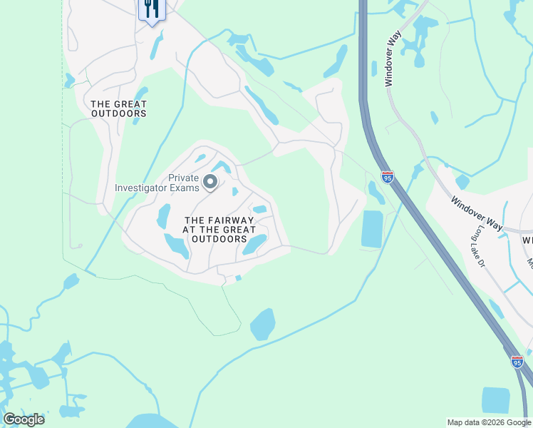 map of restaurants, bars, coffee shops, grocery stores, and more near 448 Oak Cove Road in Titusville