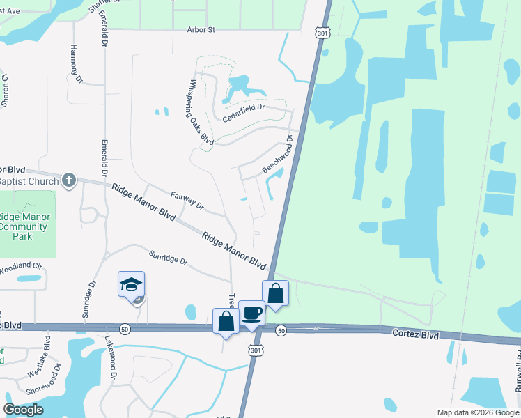 map of restaurants, bars, coffee shops, grocery stores, and more near 5428 Chestnut Ridge Road in Ridge Manor