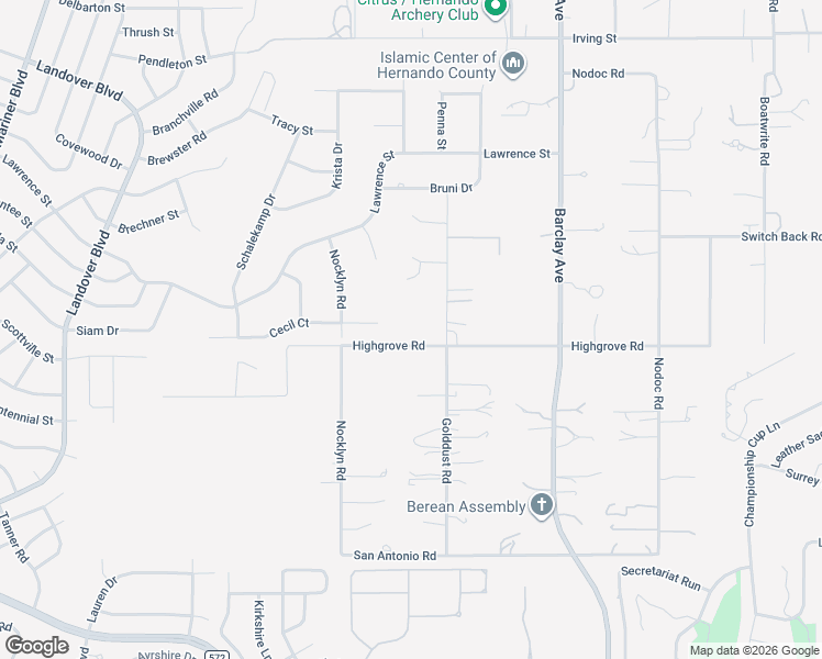 map of restaurants, bars, coffee shops, grocery stores, and more near 6029 Golddust Road in Brooksville