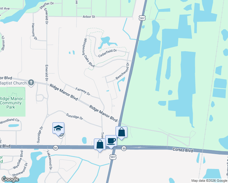 map of restaurants, bars, coffee shops, grocery stores, and more near 5452 Chestnut Ridge Road in Ridge Manor