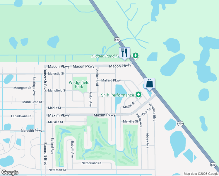 map of restaurants, bars, coffee shops, grocery stores, and more near 2228 Albion Avenue in Orlando